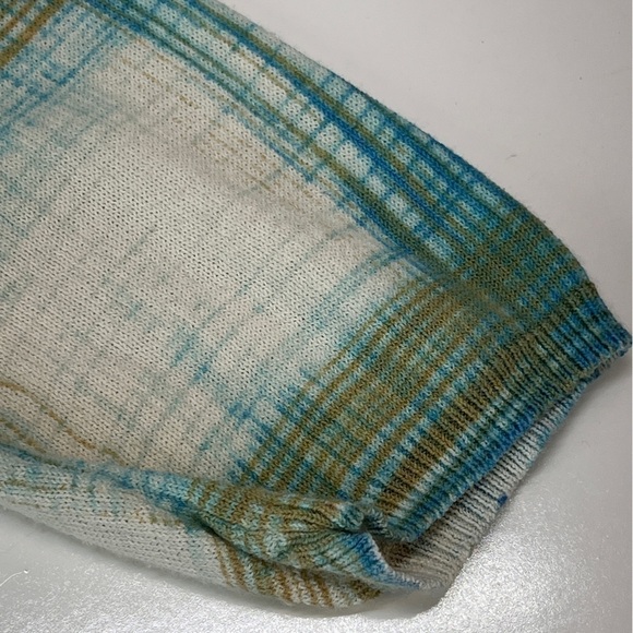 Anthropologie Sparrow Green Blue Revolution Waterfall Cardigan Medium Split Back - Picture 5 of 8